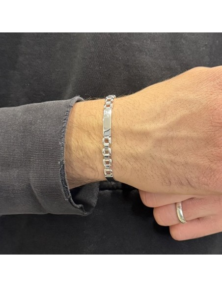 Bracciale Argento Rodiato Piastre Unite [fe3d6ec4]