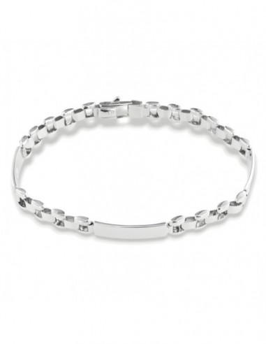 Bracciale Argento Rodiato Piastre Unite [4c70e8de]