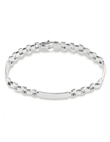 Bracciale Argento Rodiato Piastre Unite [4c70e8de]