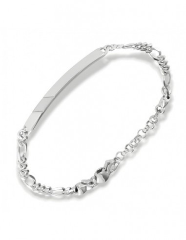 Bracciale Argento Rodiato Piastra 3+1 [7142ccc4]