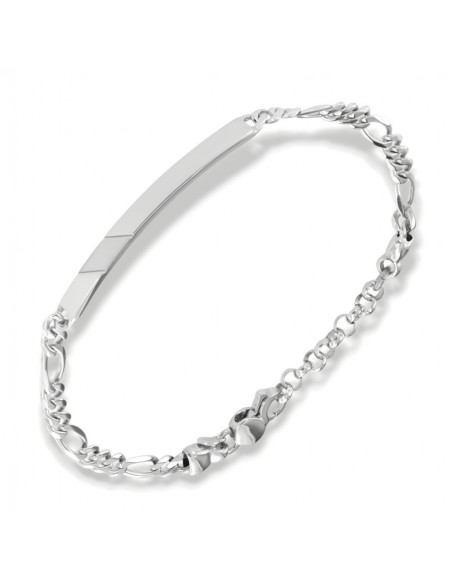 Bracciale Argento Rodiato Piastra 3+1 [7142ccc4]