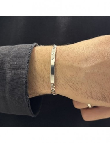 Bracciale Argento Rodiato Piastra 3+1 [8b997162]