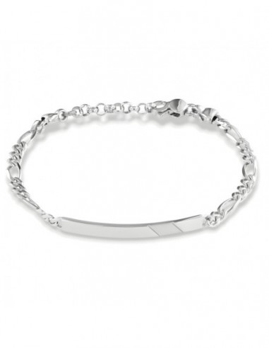 Bracciale Argento Rodiato Piastra 3+1 [39d4f778]
