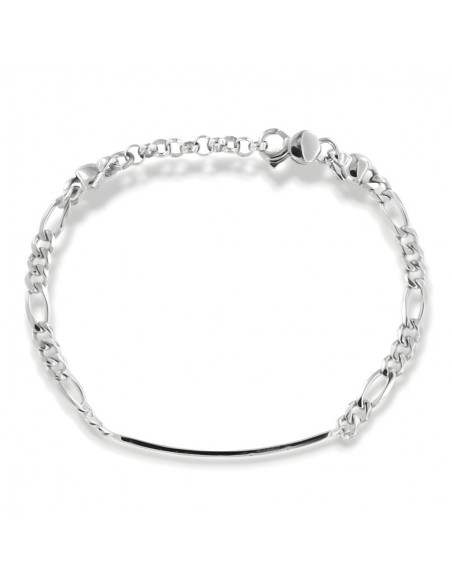 Bracciale Argento Rodiato Piastra 3+1 [8ec9367c]