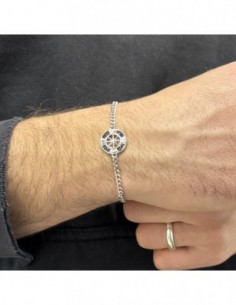 Bracciale Argento Rodiato Rosa Dei Venti Grumetta [d9a4ab22] 2