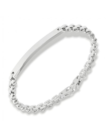 Bracciale Argento Rodiato Piastra Centrale Jubilee [ca3d12a1]