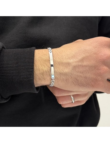 Bracciale Argento Rodiato Piastra Centrale Jubilee [77c807c6]