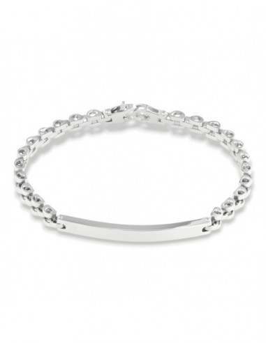 Bracciale Argento Rodiato Piastra Centrale Jubilee [c58581dc]