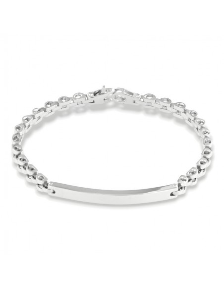 Bracciale Argento Rodiato Piastra Centrale Jubilee [c58581dc]