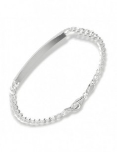 Bracciale Argento Rodiato Piastra Grumetta Sfaccettata [cf6d55bf]