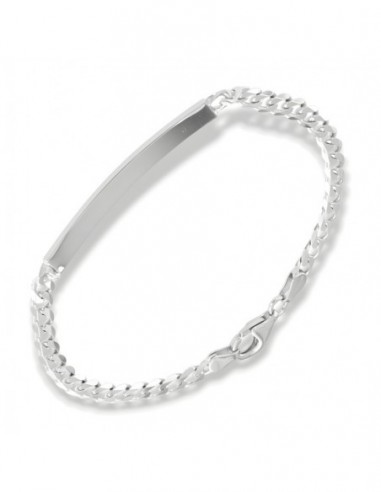 Bracciale Argento Rodiato Piastra Grumetta Sfaccettata [cf6d55bf]