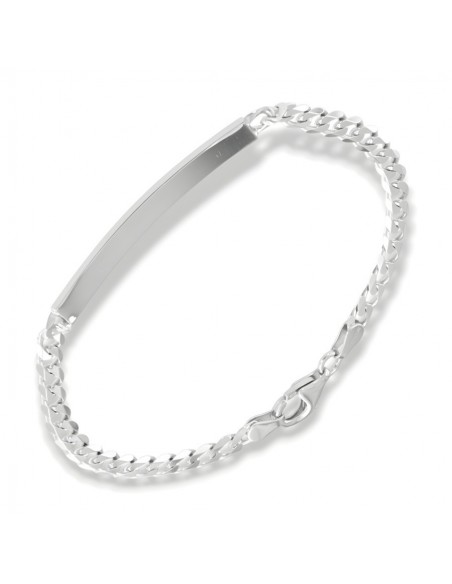 Bracciale Argento Rodiato Piastra Grumetta Sfaccettata [cf6d55bf]
