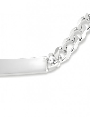 Bracciale Argento Rodiato Piastra Grumetta Sfaccettata [5592cdc7]