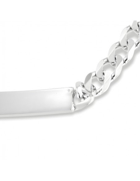 Bracciale Argento Rodiato Piastra Grumetta Sfaccettata [5592cdc7]