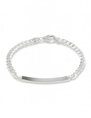 Bracciale Argento Rodiato Piastra Grumetta Sfaccettata [50c28ad9]