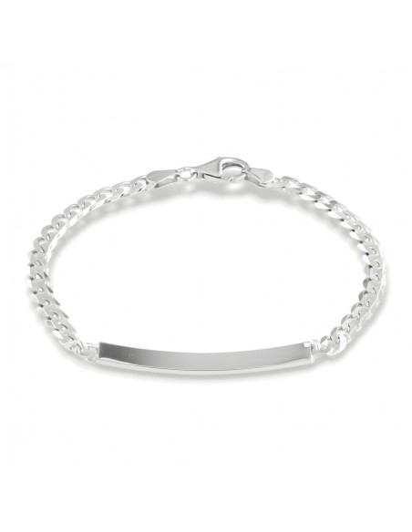 Bracciale Argento Rodiato Piastra Grumetta Sfaccettata [50c28ad9]