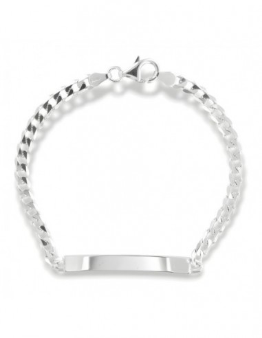 Bracciale Argento Rodiato Piastra Grumetta Sfaccettata [e7df4bdd]