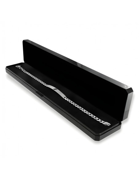 Bracciale Argento Rodiato Piastra Grumetta Sfaccettata [3ef908d0]