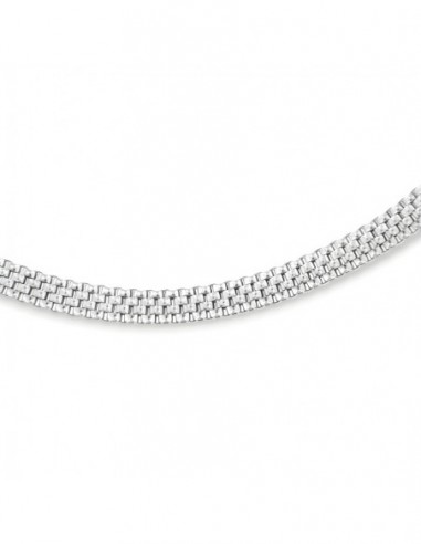 Bracciale Argento Rodiato Maglia Popcorn Piatta [70fc9b33]