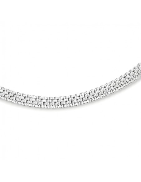 Bracciale Argento Rodiato Maglia Popcorn Piatta [70fc9b33]