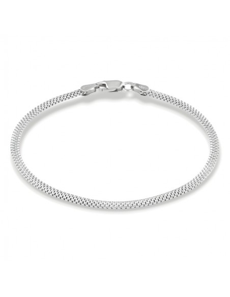 Bracciale Argento Rodiato Maglia Popcorn Piatta [75acdc2d]