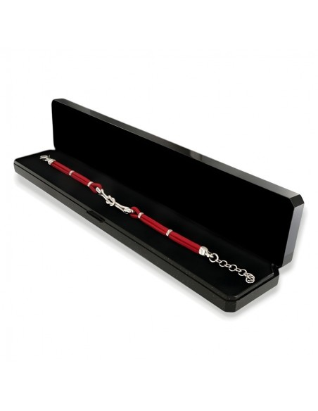 Bracciale Argento Rodiato Nodo Laccio Rosso [82762173]