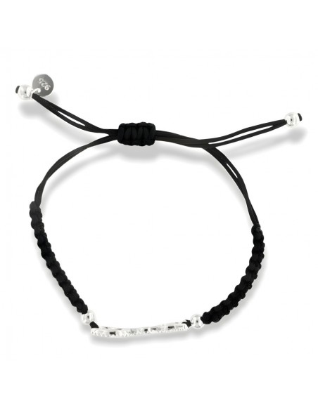 Bracciale Laccio Nautico Nero Dad Zirconi Bianchi [30aee062]