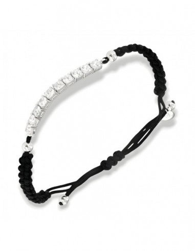 Bracciale Laccio Nautico Nero Tennis Zirconi Bia [c0f3a71f]