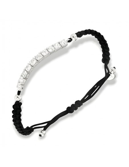 Bracciale Laccio Nautico Nero Tennis Zirconi Bia [c0f3a71f]