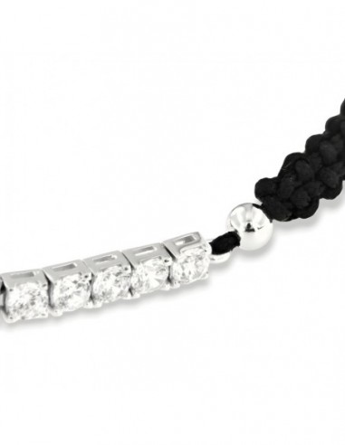 Bracciale Laccio Nautico Nero Tennis Zirconi Bia [8cbad77b]