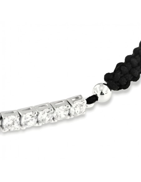 Bracciale Laccio Nautico Nero Tennis Zirconi Bia [8cbad77b]