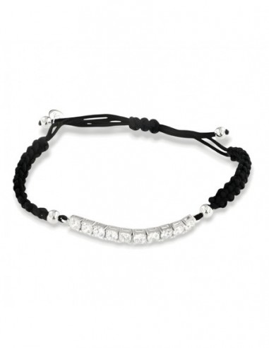 Bracciale Laccio Nautico Nero Tennis Zirconi Bia [89ea9065]