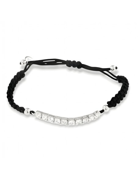 Bracciale Laccio Nautico Nero Tennis Zirconi Bia [89ea9065]