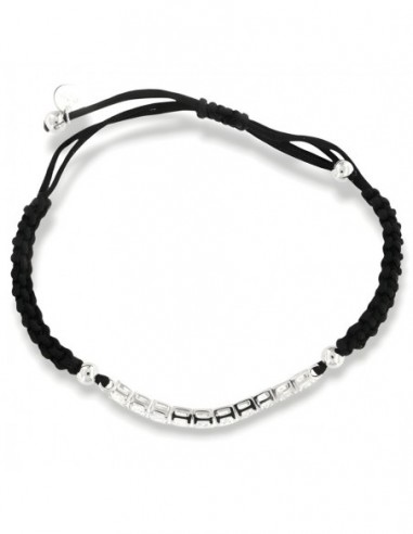 Bracciale Laccio Nautico Nero Tennis Zirconi Bia [3ef75161]