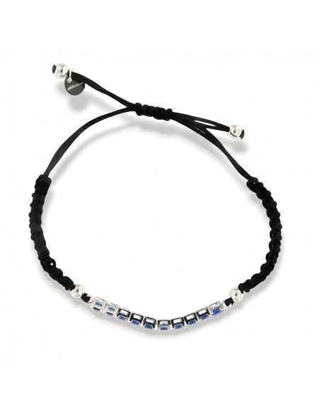 Bracciale Laccio Nautico Nero Tennis Zirconi Blu [94062cee]