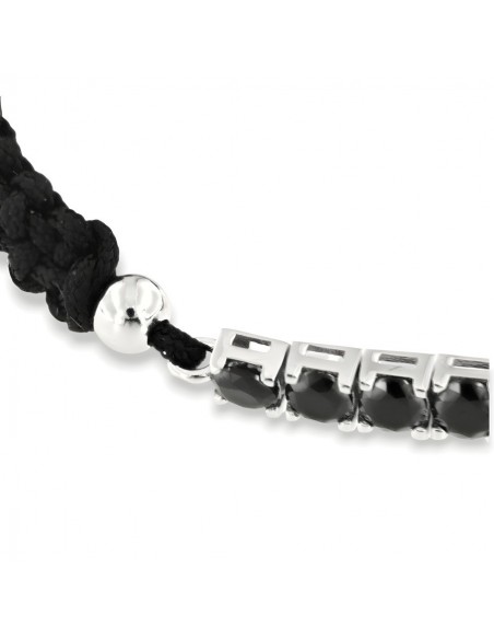 Bracciale Laccio Nautico Nero Tennis Zirconi Neri [34a079f0]