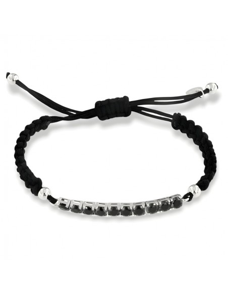 Bracciale Laccio Nautico Nero Tennis Zirconi Neri [31f03eee]