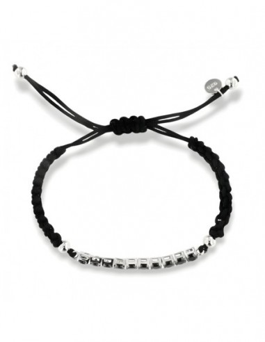 Bracciale Laccio Nautico Nero Tennis Zirconi Neri [86edffea]