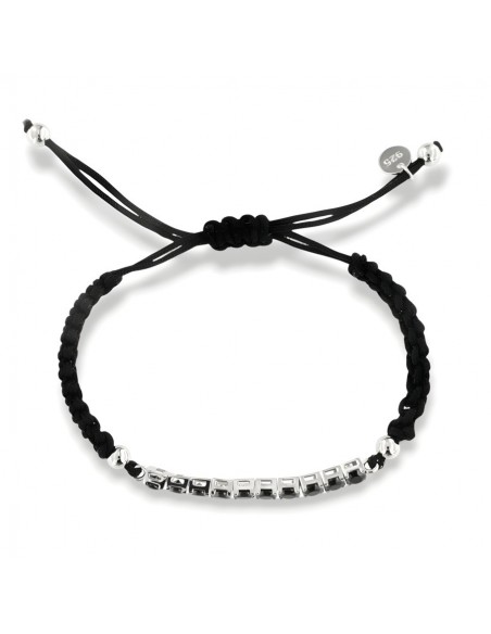 Bracciale Laccio Nautico Nero Tennis Zirconi Neri [86edffea]