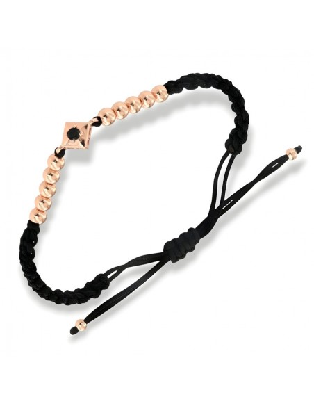 Bracciale Laccio Nautico Nero Zircone Nero [1e0910af]