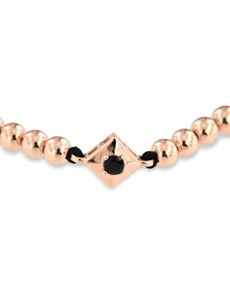 Bracciale Laccio Nautico Nero Zircone Nero [5a120e90]