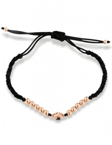 Bracciale Laccio Nautico Nero Zircone Nero [e85f888a]