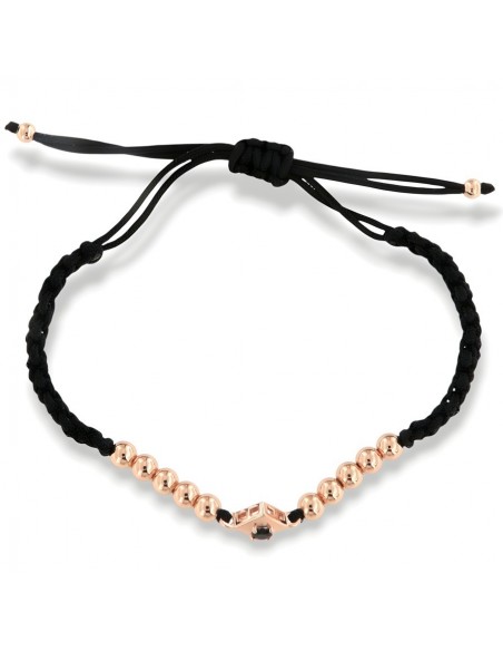 Bracciale Laccio Nautico Nero Zircone Nero [e85f888a]