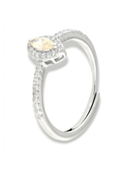 Anello Argento Rodiato Principessa Facny Ovale [d6c7f82b]