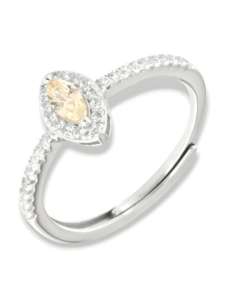 Anello Argento Rodiato Principessa Facny Ovale [aa20cf7a]