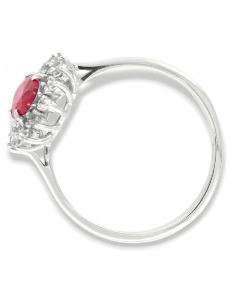 Anello Oro Bianco Principessa Rossa 7x5MM [b05d6b0b]