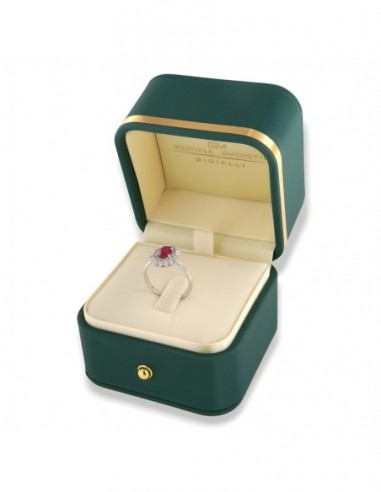 Anello Oro Bianco Principessa Rossa 7x5MM [de66e902]