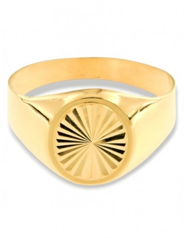 Anello Oro Giallo Chevalier Scudo Sfaccettato [b0ecb470]
