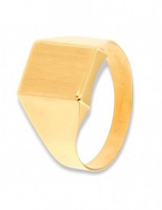 Anello Oro Giallo Chevalier Scudo Satinato Rettangolare [ee276a2b]