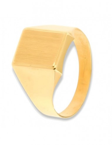 Anello Oro Giallo Chevalier Scudo Satinato Rettangolare [ee276a2b]